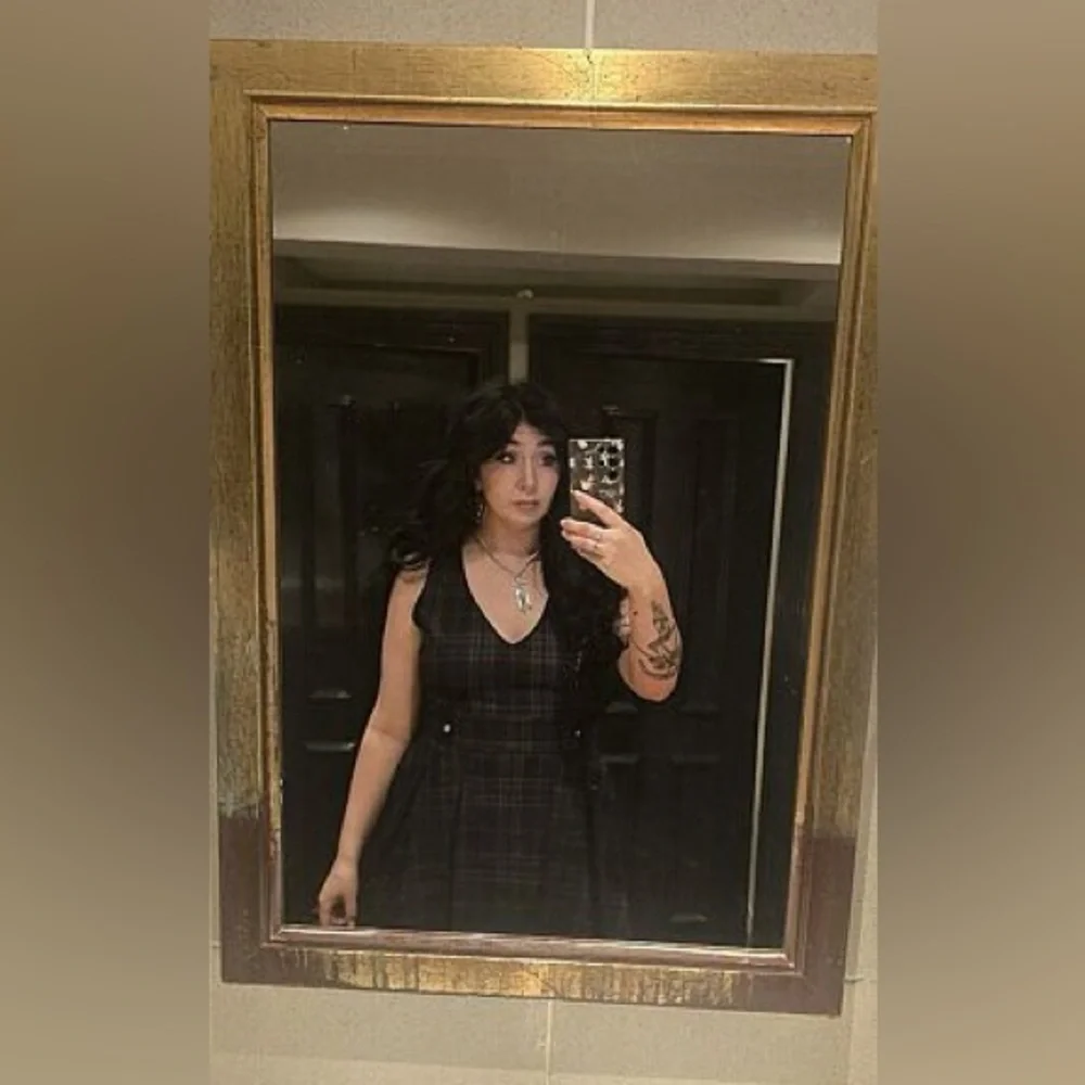 Disturbia Reckless Check Mini Pinafore Dress US 16 / UK 20 - Picture 9 of 12